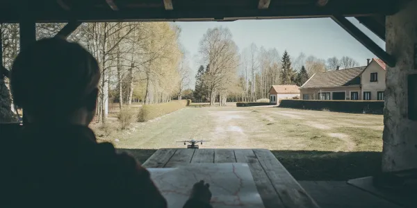 Using a defensible space assessment tool to map out wildfire protection zones for a property.